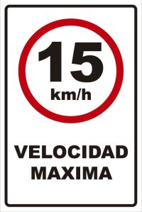 señaletica transito velocidad maxima 15km