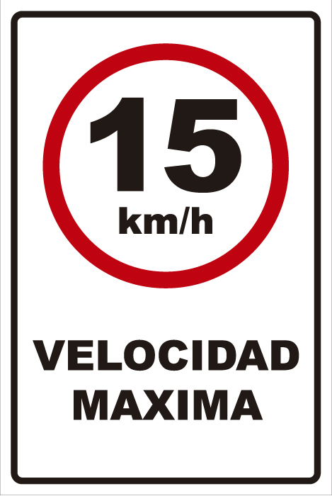 señaletica transito velocidad maxima 15km 1