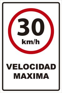 señaletica transito velocidad maxima 30km