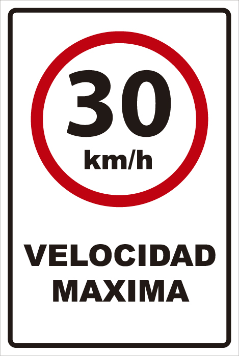 señaletica transito velocidad maxima 30km 1