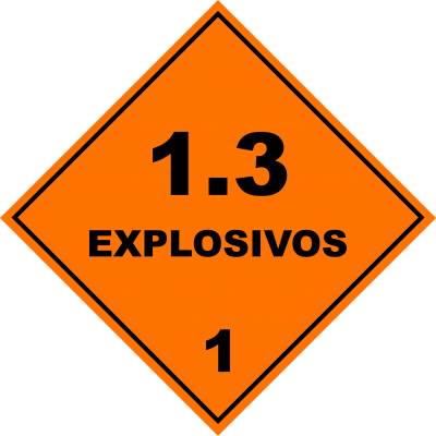 Señalética de sustancias peligrosas 1.3 explosivos