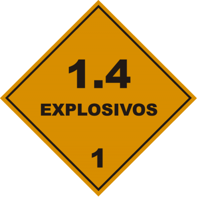 Señalética de sustancias peligrosas 1.4 explosivos 1