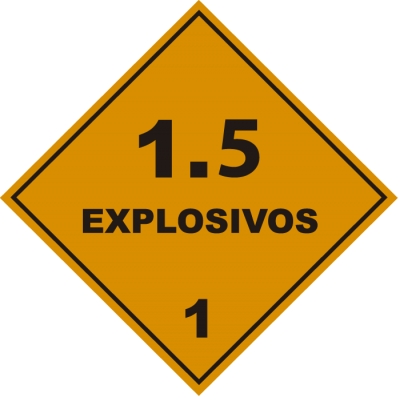 Señalética de sustancias peligrosas 1.5 explosivos 1