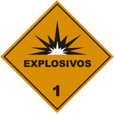 Señalética de sustancias peligrosas explosivos 1.1