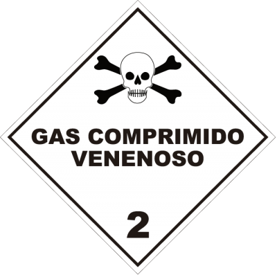 Señalética de sustancias peligrosas gas comprimido venenoso 2