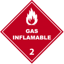 Señalética de sustancias peligrosas gas inflamable 2.1