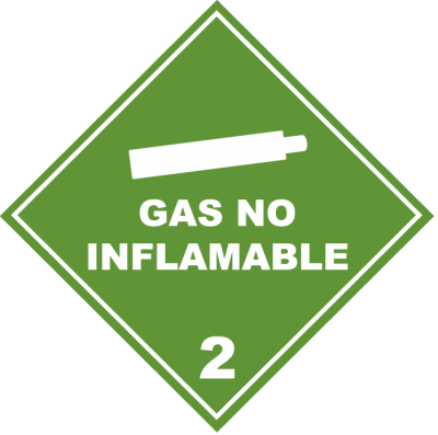 Señalética de sustancias peligrosas gas no inflamable 2