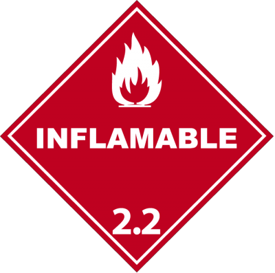 Señalética de sustancias peligrosas inflamable 2.1