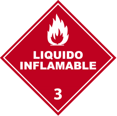 Señalética de sustancias peligrosas líquido inflamable 3