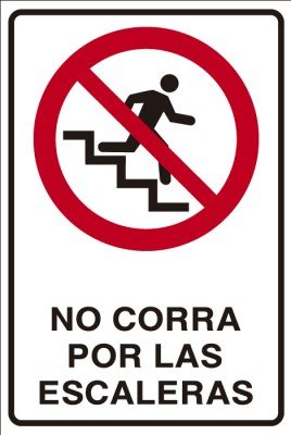 Señalética de edificios no corra escaleras