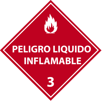 Señalética de sustancias peligrosas peligro líquido inflamable 3