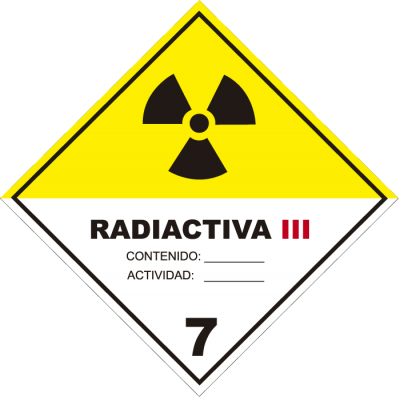Señalética de sustancias peligrosas radiactiva 3