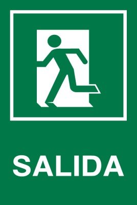 Señalética de seguridad salida izquierda