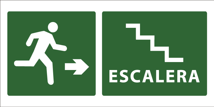 led senaletica escape escaleras icono derecha