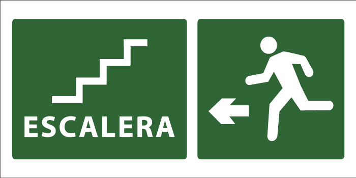 led senaletica escape escaleras icono izquierda