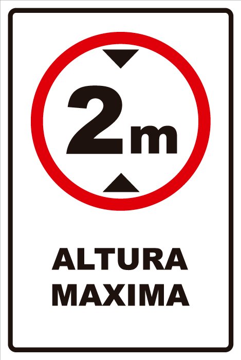 Señalizaciones de tránsito, señaletica transito altura maxima 2