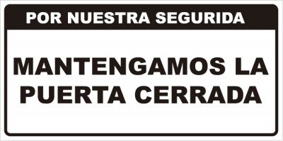 Señalética de edificios mantener puertas cerradas