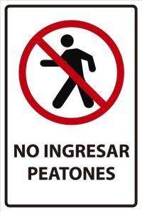 señaletica transito no ingresar peatones