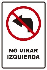 señaletica transito no virar izquierda