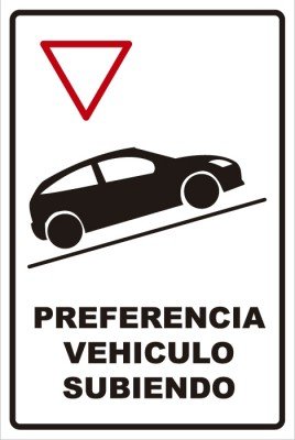 señaletica transito preferencia vehiculo subiendo