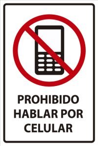 señaletica transito prohibido hablar celular