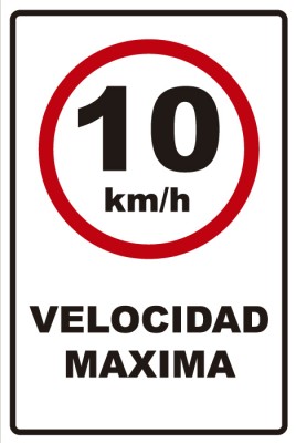 señaletica transito velocidad maxima 10km
