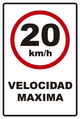 señaletica transito velocidad maxima 20km